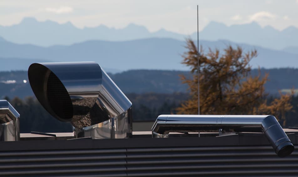 Zuluft aussen für Bürogebäude mit Klima Gebäudetechnik